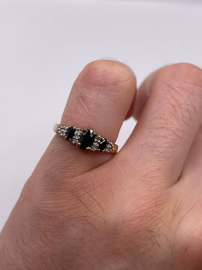 9ct gold sapphire and diamond ring