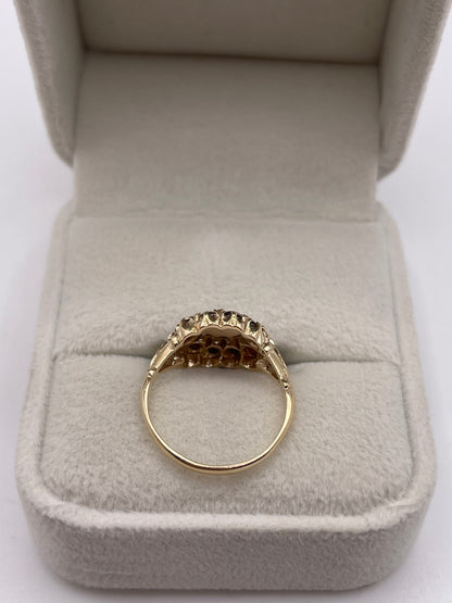 9ct gold opal and garnet ring