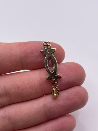 9ct gold blue topaz pendant