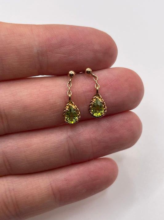 9ct gold peridot earrings