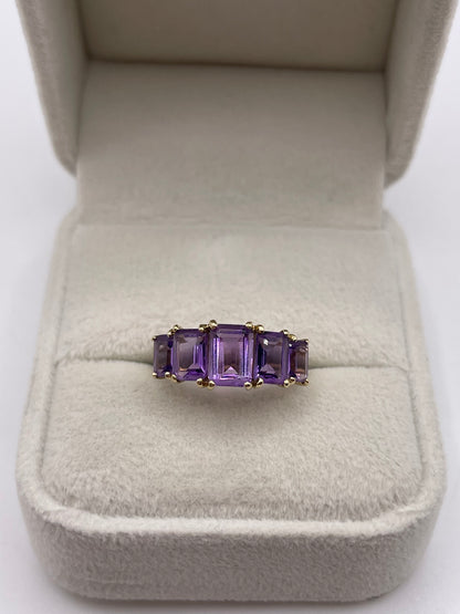 9ct gold amethyst ring