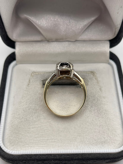 9ct gold sapphire and diamond ring