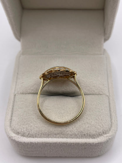 9ct gold diamond cluster heart ring
