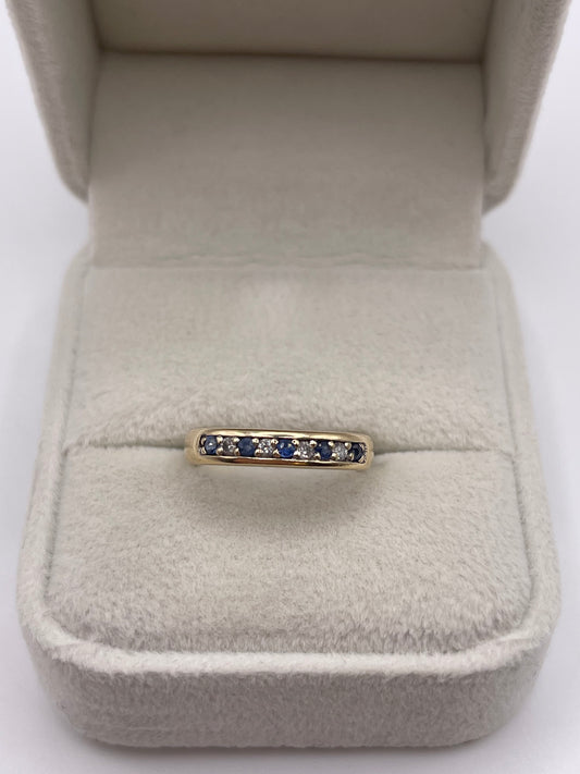 9ct gold sapphire and diamond ring