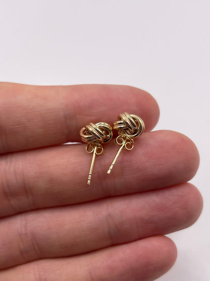 9ct gold knot earrings