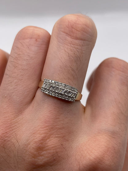 9ct gold diamond cluster ring