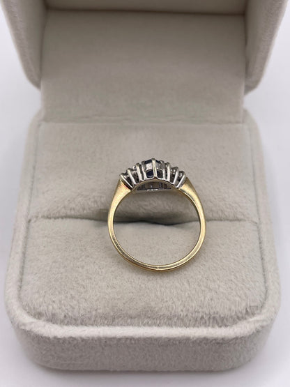 9ct gold sapphire and diamond ring