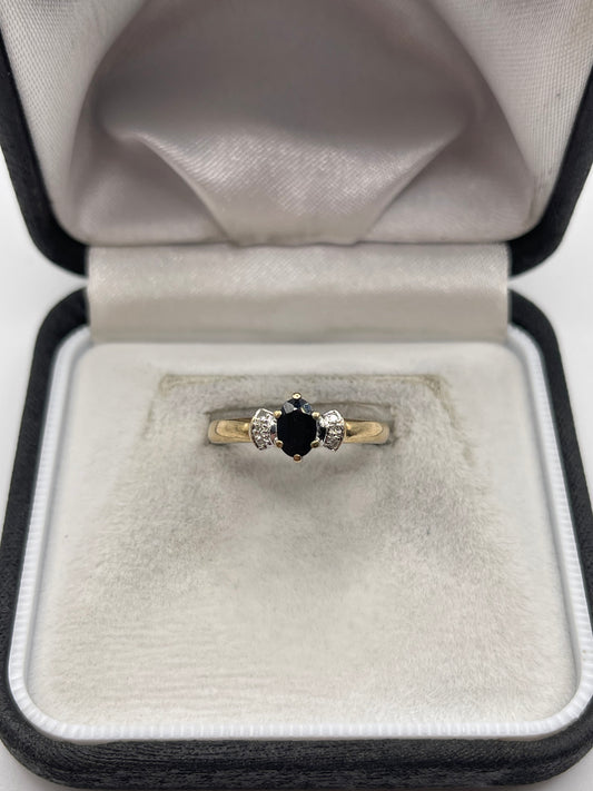 9ct gold sapphire and diamond ring