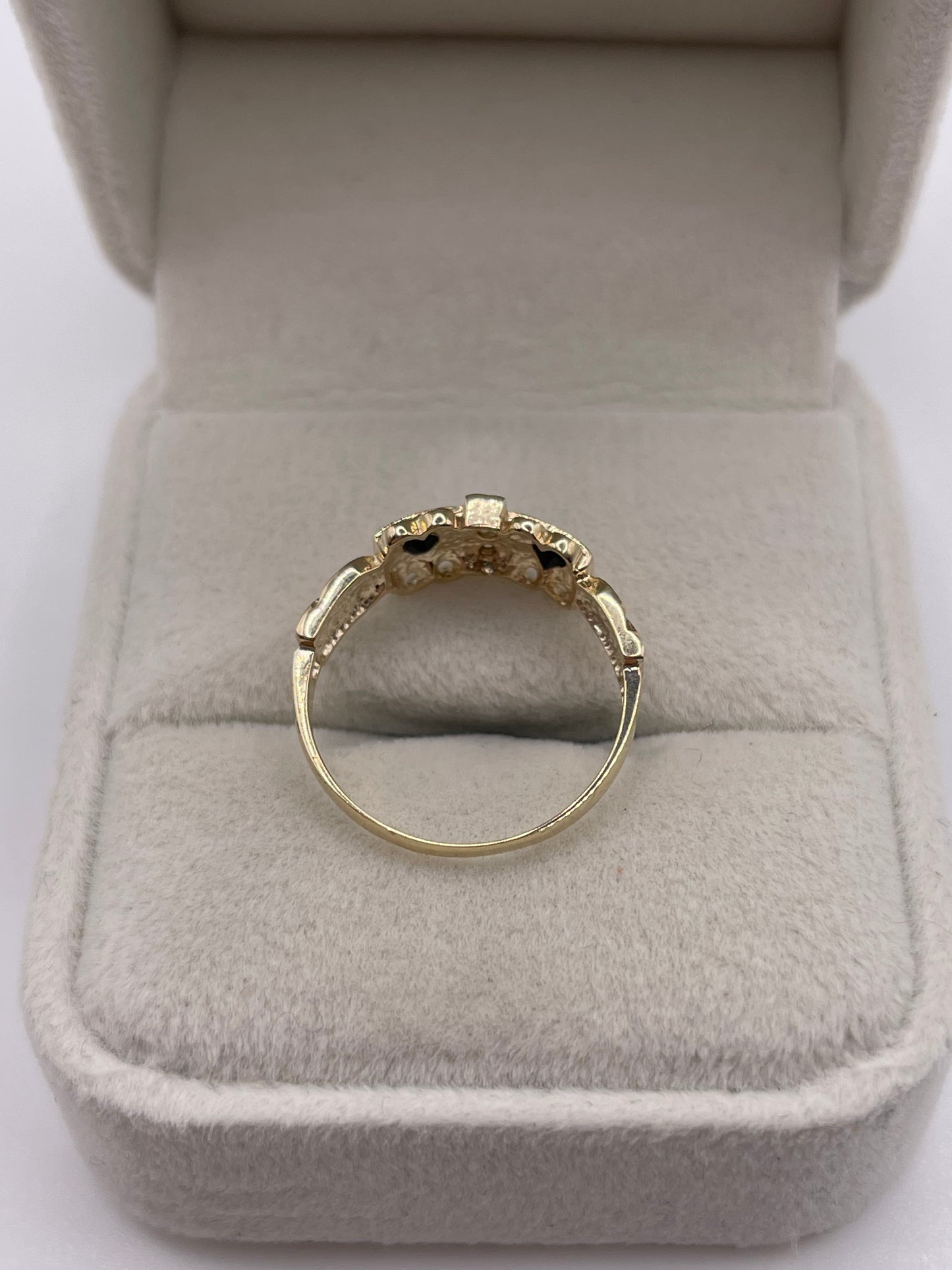 9ct gold sapphire and diamond gypsy ring