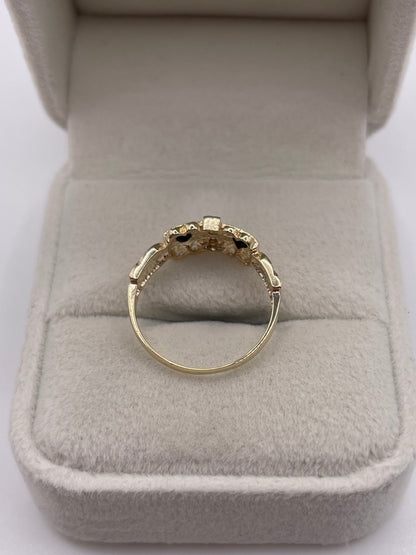 9ct gold sapphire and diamond gypsy ring
