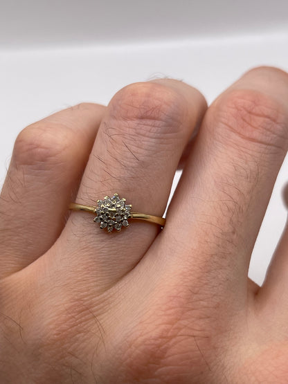 9ct gold diamond cluster ring