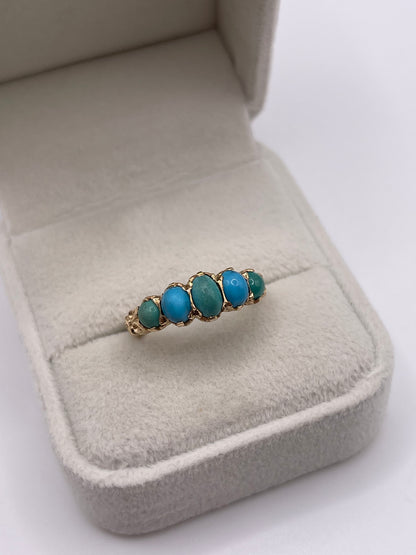 9ct gold turquoise ring