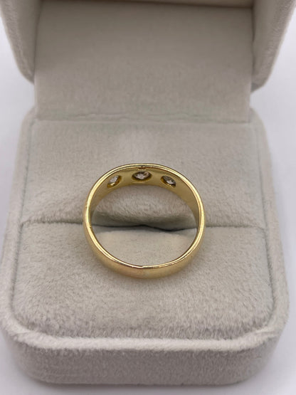 Antique 18ct gold old cut diamond gypsy ring
