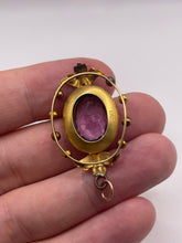 Load image into Gallery viewer, Antique 15ct gold amethyst and pearl pendant
