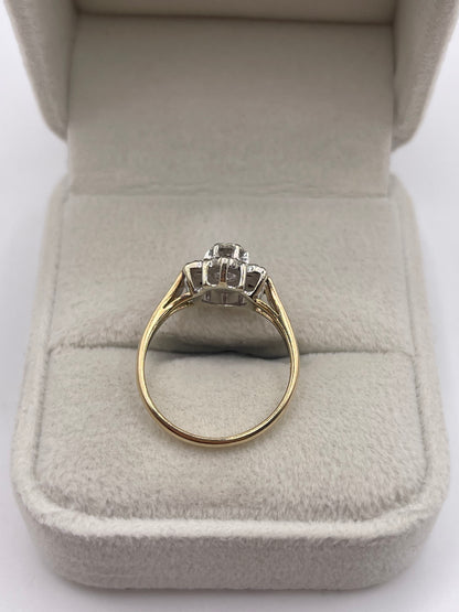 9ct gold diamond cluster ring