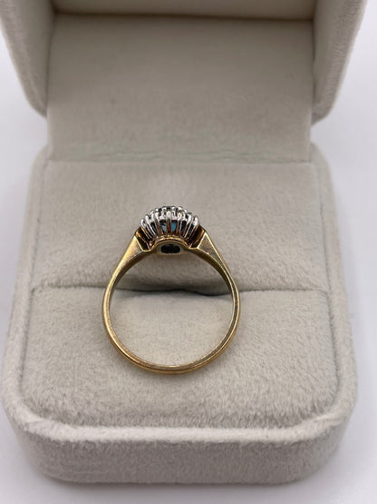 9ct gold topaz and diamond ring