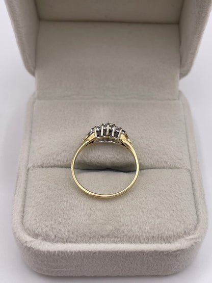 9ct gold sapphire and diamond ring