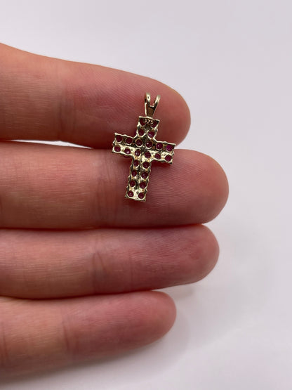 9ct gold ruby cross pendant