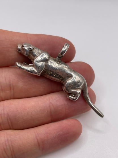 Heavy silver panther pendant