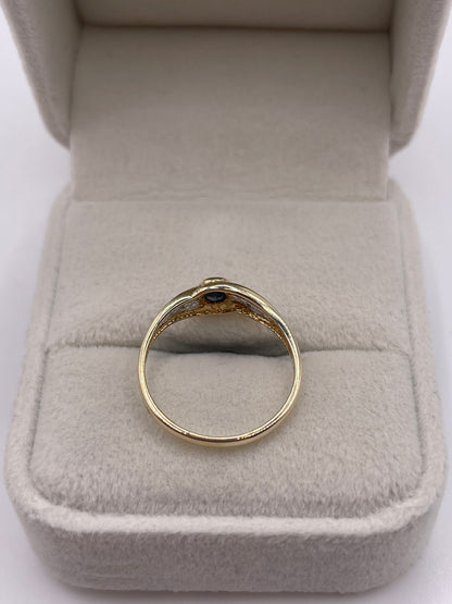 9ct gold sapphire and diamond ring