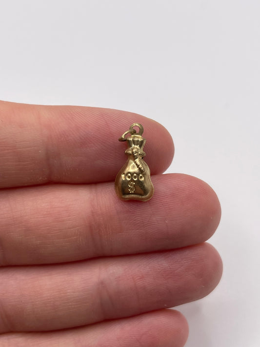 9ct gold money bag charm