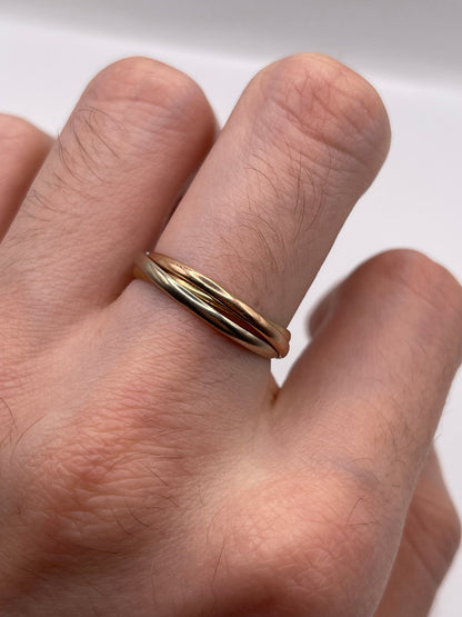 9ct tri gold ring