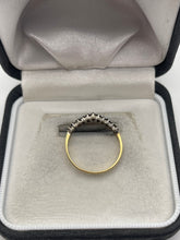 Load image into Gallery viewer, 18ct gold sapphire and diamond wishbone ring
