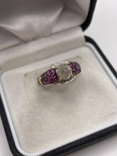 Load image into Gallery viewer, 9ct gokd almandine garnet and diamond ring
