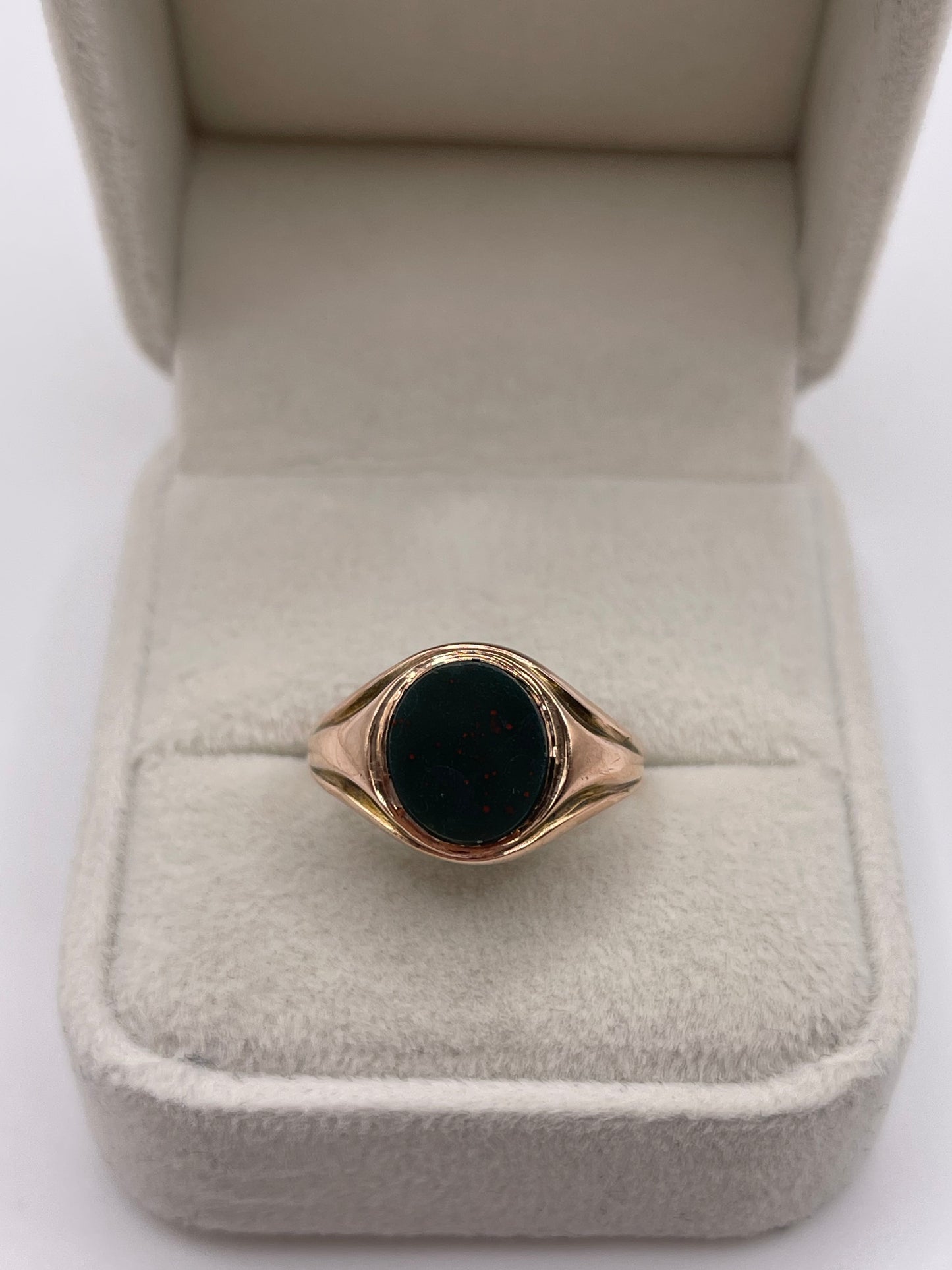 9ct rose gold bloodstone signet ring