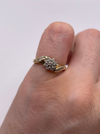 9ct gold diamond cluster ring