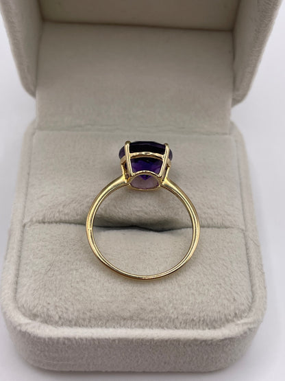 9ct gold amethyst ring