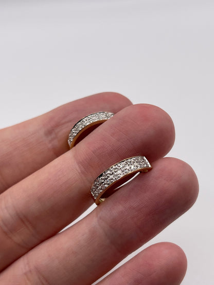 9ct gold diamond creole earrings