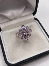 Load image into Gallery viewer, 9ct gold cabochon amethyst cluster ring
