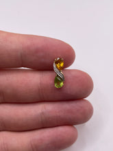 Load image into Gallery viewer, 9ct gold citrine, peridot and diamond pendant
