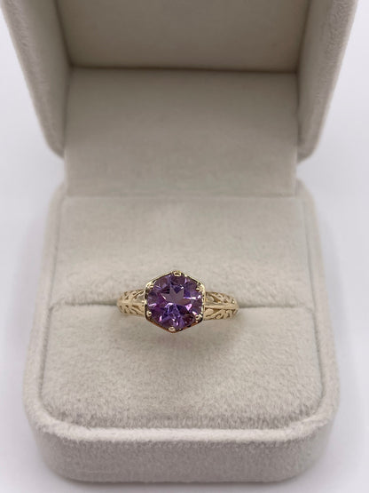 9ct gold amethyst ring
