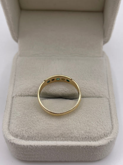 9ct gold emerald and pearl ring