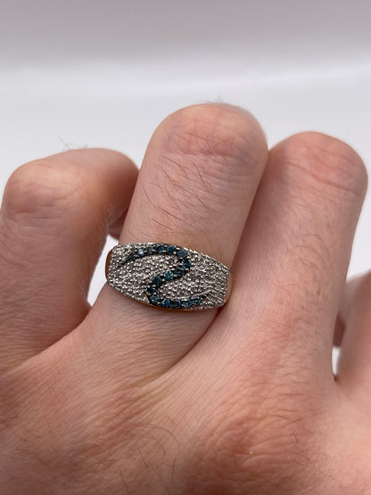 9ct gold diamond cluster ring