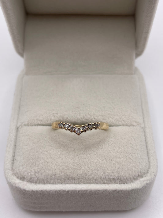 9ct gold diamond wishbone ring