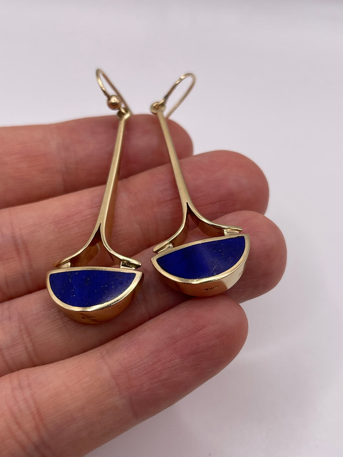 9ct gold lapis lazuli earrings