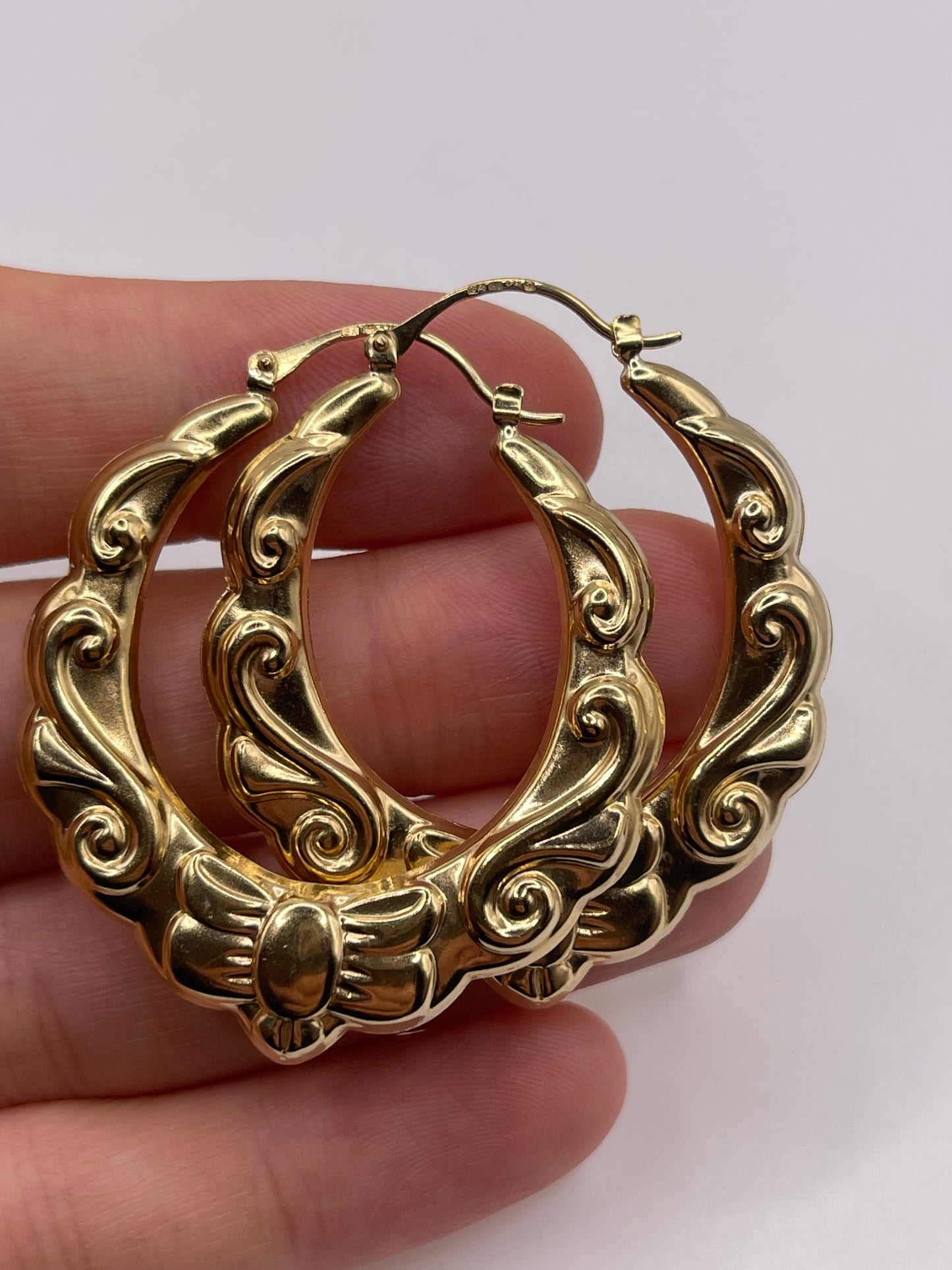 9ct gold creole earrings