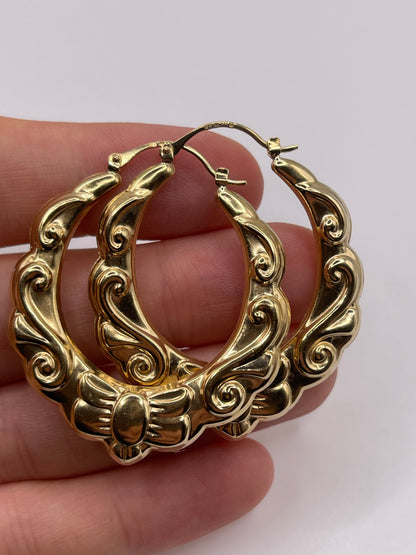 9ct gold creole earrings