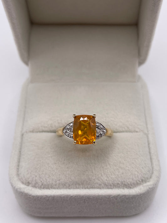 9ct gold opal and diamond ring