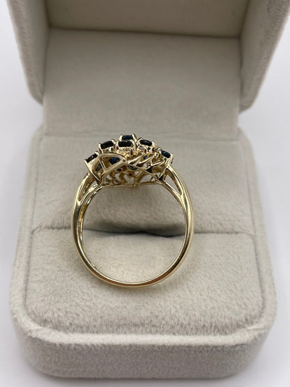 9ct gold sapphire and diamond ring