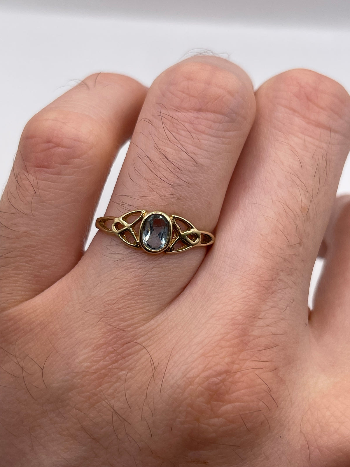 9ct gold blue topaz ring