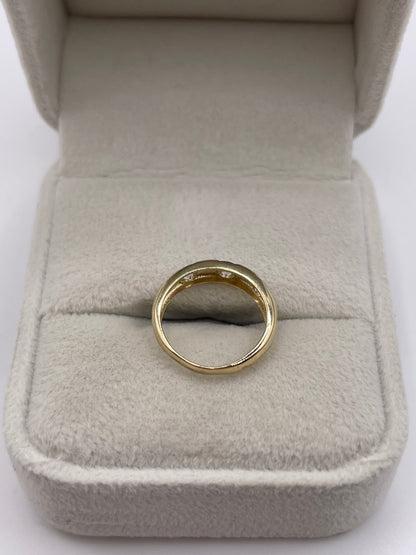 9ct gold cz gypsy ring