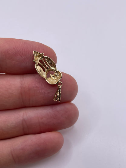 9ct gold sapphire and diamond owl pendant