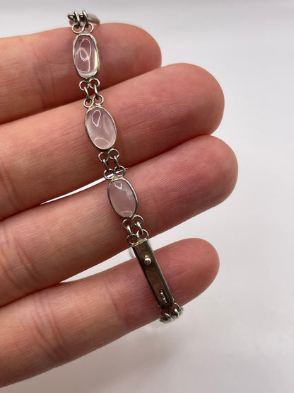 Antique silver moonstone bracelet