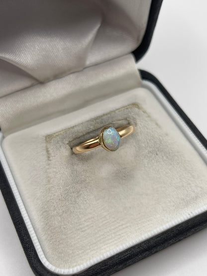 9ct rose gold opal ring