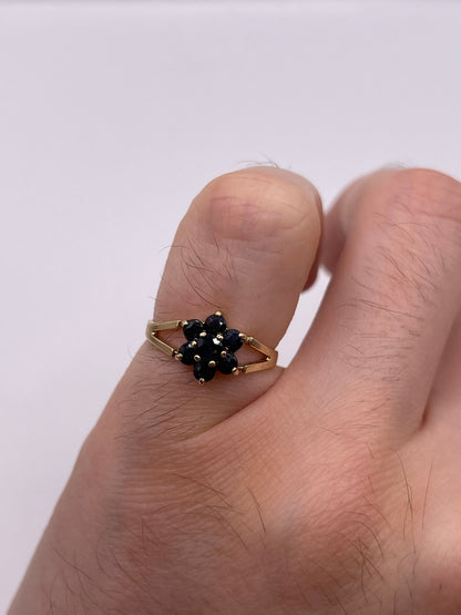 9ct gold sapphire cluster ring