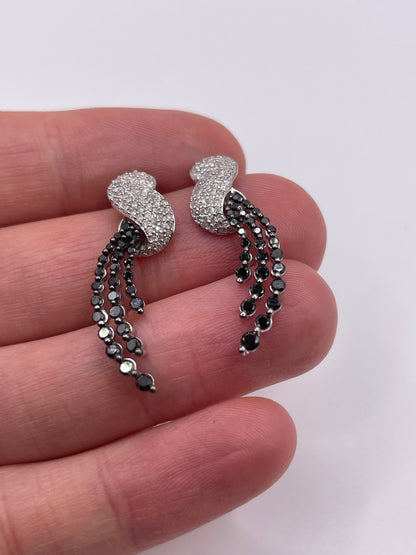 9ct white gold diamond cluster earrings